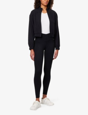 SPLITS59 WOMENS BLACK HARLOWE RIGOR TWO-ZIP-POCKETS STRETCH-WOVEN JACKET 