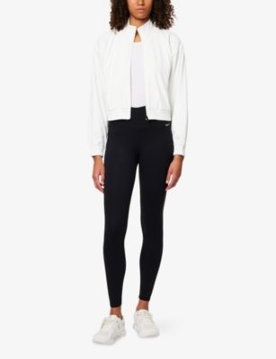 SPLITS59 WOMENS WHITE HARLOWE RIGOR TWO-ZIP-POCKETS STRETCH-WOVEN JACKET 