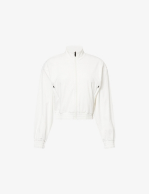 SPLITS59 WOMENS WHITE HARLOWE RIGOR TWO-ZIP-POCKETS STRETCH-WOVEN JACKET 