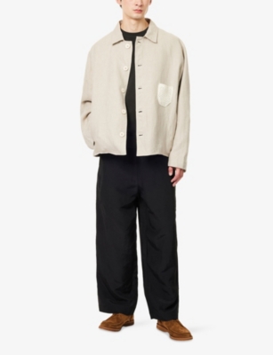 DIOMENE: Lily Of The Valley Drawstring Woven Trousers