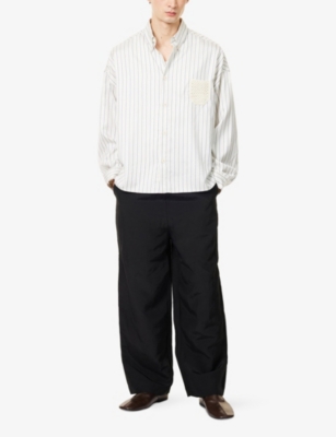 DIOMENE: Sunflower Striped Silk Shirt