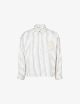 DIOMENE: Sunflower Striped Silk Shirt