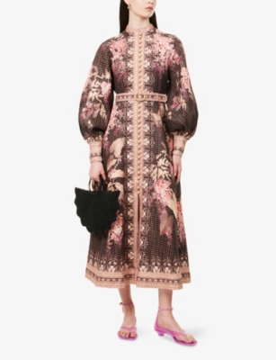 ZIMMERMANN: Illuminate Floral Linen Midi Dress