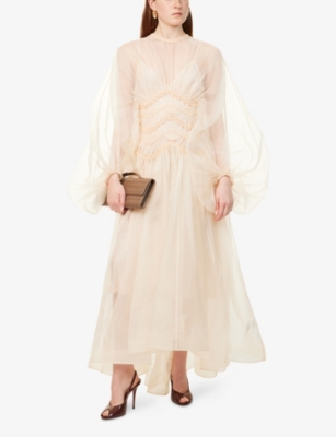 ZIMMERMANN: Illuminate Macrame Tulle Silk Gown