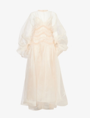 ZIMMERMANN: Illuminate Macrame Tulle Silk Gown