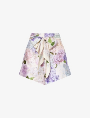 ZIMMERMANN: Dawn Floral-Print Silk Shorts
