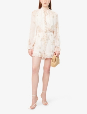 ZIMMERMANN: Balance Graphic-Print Woven Playsuit