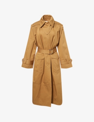 Zimmermann Womens Khaki Illuminate Relaxed-fit Cotton Trench Coat