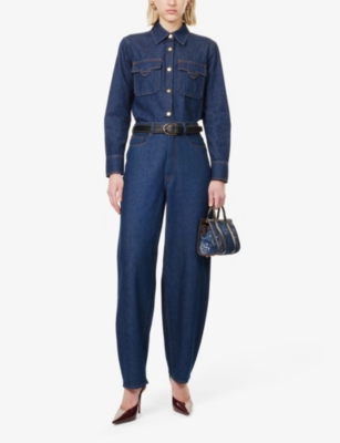 Zimmermann Womens Pocket-front Regular-fit Denim Shirt Ink In Ink