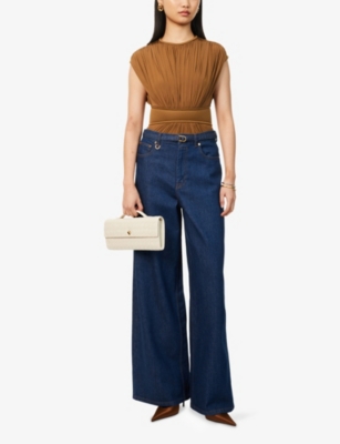 ZIMMERMANN: Illuminate Pleated Stretch-Woven Bodysuit