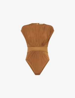 ZIMMERMANN: Illuminate Pleated Stretch-Woven Bodysuit