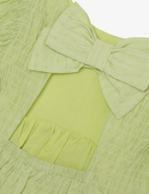 H&M ADORABLES: Puff-Sleeve Seersucker Woven Mini Dress 2-10 Years
