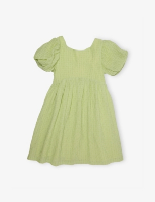 H&M ADORABLES: Puff-Sleeve Seersucker Woven Mini Dress 2-10 Years