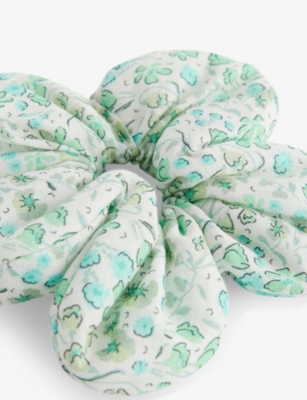 H&M ADORABLES WHITE DUSTY LIGHT PETAL FLORAL COTTON SCRUNCHIE 