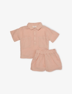 H&M ADORABLES: Shirt And Shorts Linen-Blend Set 4 Months -3 Years