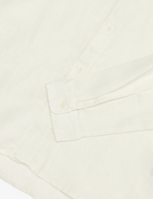 H&m Adorables White Light Long-sleeve Loose-fit Linen Shirt 2-10