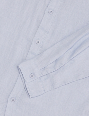 H&m Adorables Blue Dusty Light Long-sleeve Linen Shirt 2-10