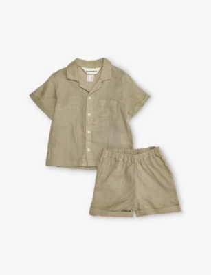 H&M ADORABLES: Two-Piece Shirt And Shorts Linen Set 4 Months-3 Years