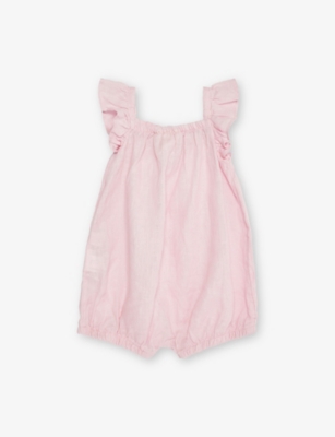 H&M ADORABLES: Frilled-Strap Linen Romper 4 Months-3 Years
