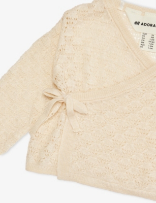 H&M ADORABLES: Knitted Two-Piece Silk-Blend Cardigan And Trousers Set 0-6 Months