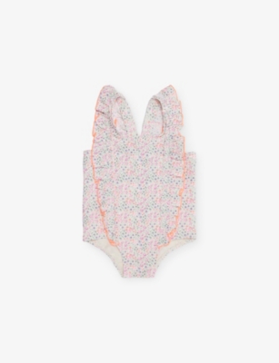 H&M ADORABLES: Floral-Print Frill-Trim Swimsuit 4 Months-3 Years
