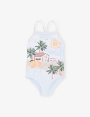 H&M ADORABLES: Floral-Print Straight-Neck Swimsuit 2-10 Years
