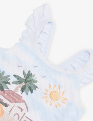 H&M ADORABLES: Floral-Print Frilled-Trim Swimsuit 4 Months-3 Years