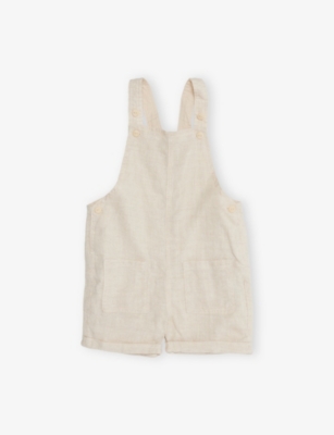 H&M ADORABLES: Patch-Pocket Linen Dungarees 4 Months-3 Years