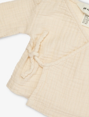 H&M ADORABLES: Wrap Long-Sleeve Two-Piece Cotton-Muslin Set 0-6 Months