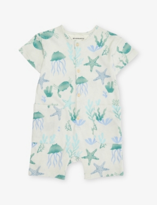 H&M ADORABLES: Graphic-Print Short-Sleeve Cotton Romper 4 Months-3 Years