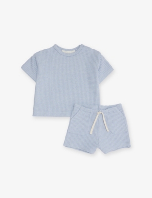 H&M ADORABLES: Short-Sleeve Waffle-Knit Cotton T-Shirt and Shorts Set 4-36 Months