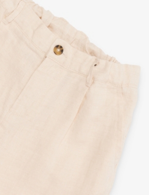 H&m Adorables Relaxed-fit Straight-leg Linen Trousers 2-10 Years White Dusty Light