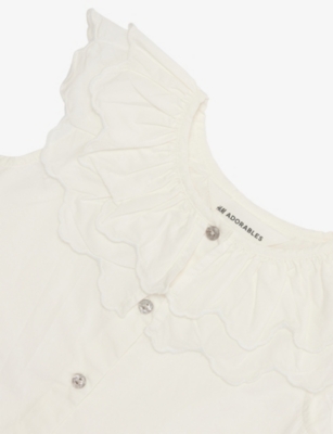 H&m Adorables White Light Petal Sleeveless Cotton-poplin Blouse 2-10