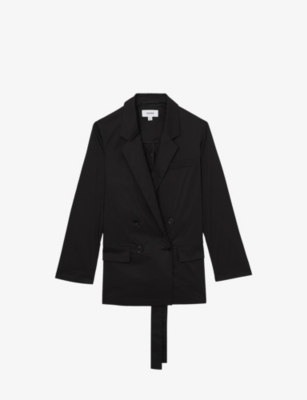 REISS: Osbourne Double-Breasted Stretch Cotton-Blend Jacket