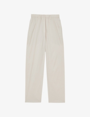 Reiss Womens Osbourne Straight-leg Stretch Cotton-blend Trousers Stone In Nude