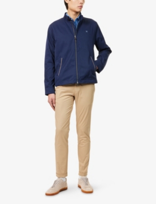 HACKETT: Logo-Embroidered Regular-Fit Cotton Harrington