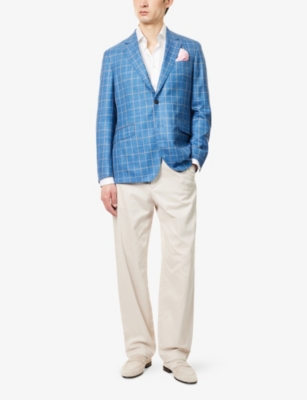 HACKETT: Tattersall Checked Wool-Blend Blazer