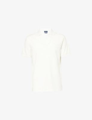 Hackett Logo-embroidered Cotton Polo Shirt In Off White