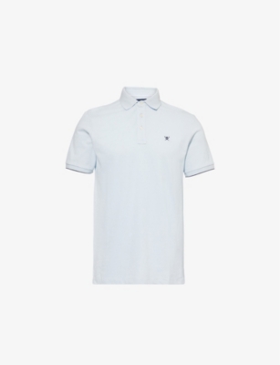 HACKETT: Logo-Embroidered Short-Sleeve Cotton-Pique Polo Shirt