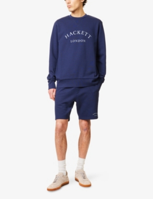HACKETT MENS HACKETT HERITAGE CREWNECK COTTON-JERSEY SWEATSHIRT 