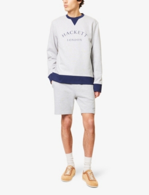 HACKETT MENS HACKETT HERITAGE CREWNECK COTTON-JERSEY SWEATSHIRT 