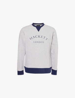 HACKETT MENS HACKETT HERITAGE CREWNECK COTTON-JERSEY SWEATSHIRT 