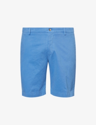 HACKETT MENS SEA BLUE CORE KEN REGULAR-FIT STRETCH-COTTON SHORTS 