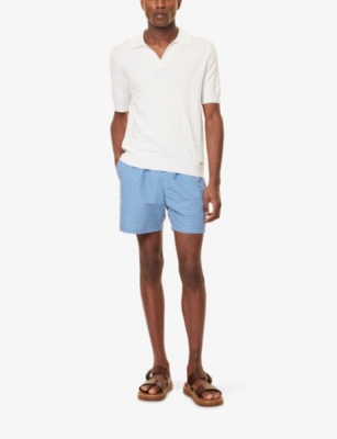 HACKETT: Arch Geometric-Print Swim Shorts
