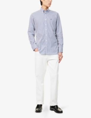 HACKETT MENS HACKETT BENGAL STRIPE TAILORED-FIT COTTON SHIRT 
