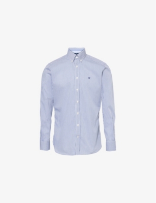 HACKETT MENS HACKETT BENGAL STRIPE TAILORED-FIT COTTON SHIRT 