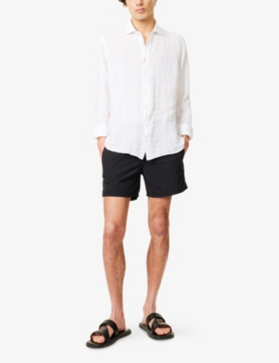 HACKETT MENS HACKETT LONG-SLEEVE TAILORED-FIT LINEN SHIRT 