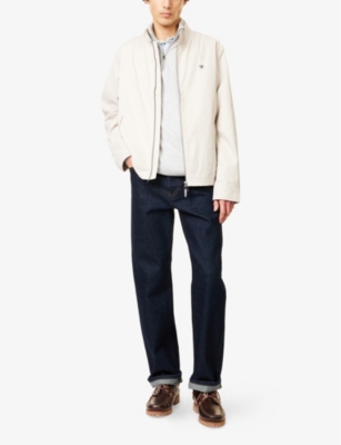 HACKETT: Logo-Embroidered Regular-Fit Woven Harrington Jacket