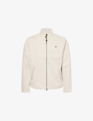 HACKETT: Logo-Embroidered Regular-Fit Woven Harrington Jacket