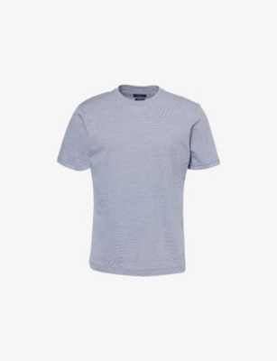 HACKETT MENS HACKETT STRIPE-PRINT SHORT-SLEEVE COTTON-JERSEY T-SHIRT 